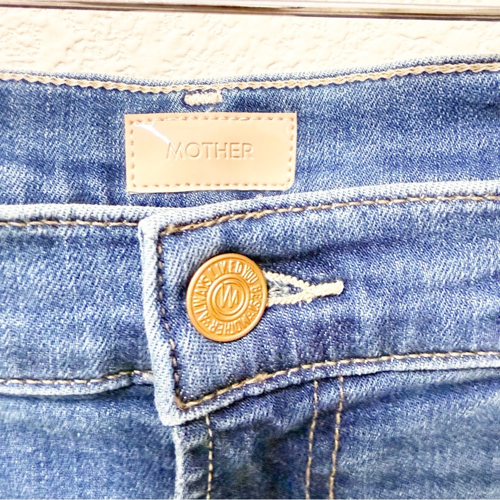 NEW MOTHER The Hustler Ankle Fray Jeans Healing Jar 34 NWOT - Picture 3 of 9